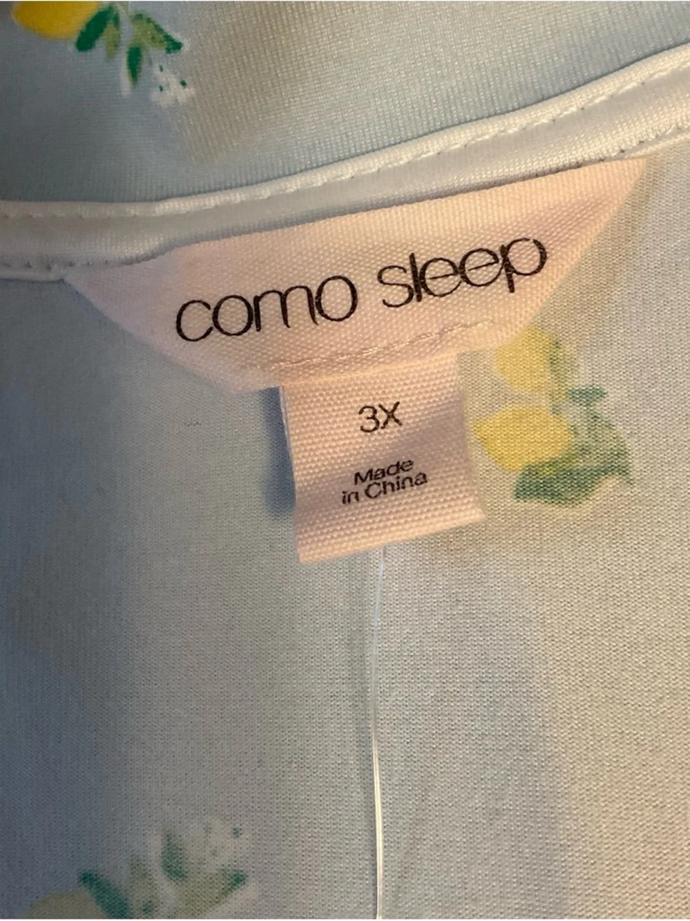 Cato Light Blue Short-Sleeve Pajama Top with Yellow Lemon Print